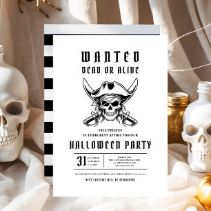 Convite Partido Pirate Skull Halloween
