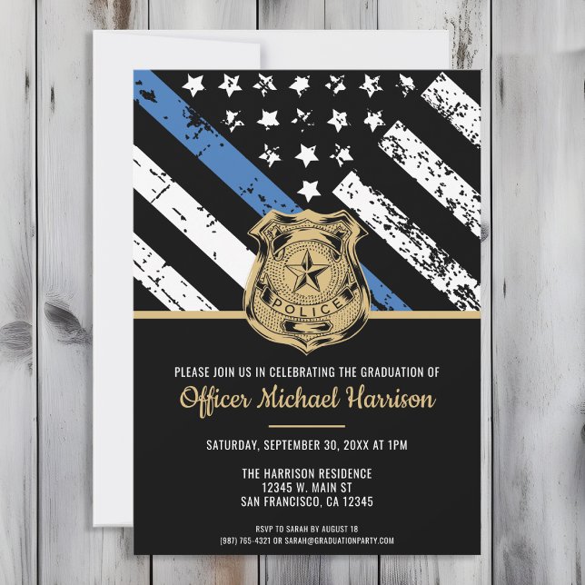 Convite Partido Polícia Policial de Graduação (Perfect invitation to invite guests to celebrate the new police academy graduate in law enforcement!)