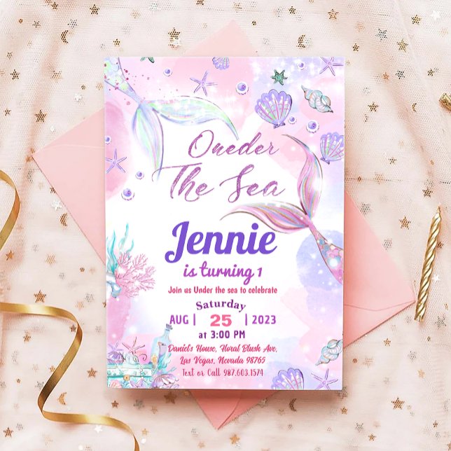 Convite Partido primeiro aniversario Sereia Sob O Partido  (Criador carregado)