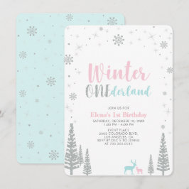 Convite partido primeiro aniversario Silver Winter one der