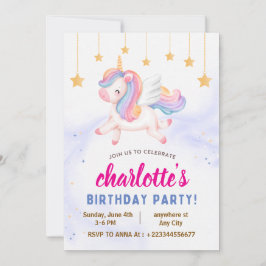 Convite partido primeiro aniversario unicorn