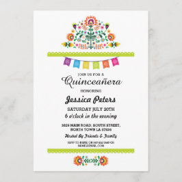 Convite Partido Quinceanera Floral Fiesta Mexicano Anivers