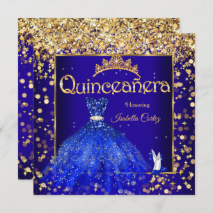 Convite Partido Quinceañera Royal Blue Dress High Heat Dou