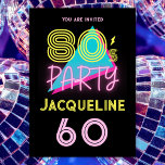 Convite Partido Retro 80s Neon Pink 60th Birthday<br><div class="desc">👉 Convide seus amigos para a sua 60ª festa de aniversário com este incrível convite cor-de-rosa dos anos 80 da festa do temor neon! - Basta clicar para personalizar este design 🔥 As minhas promessas - Este design é único - Foi concebido em sua mente 🙏 Obrigado por apoiar a...</div>
