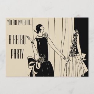 Convite Partido retro dos anos 20 rujir do flapper do