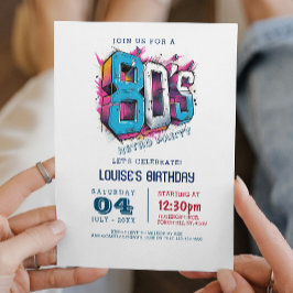 Convite Partido Retroativo Clássico e Simples dos anos 80