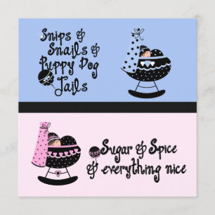 Convite Partido Revelador do Gênero do Berço Rosa e Azul