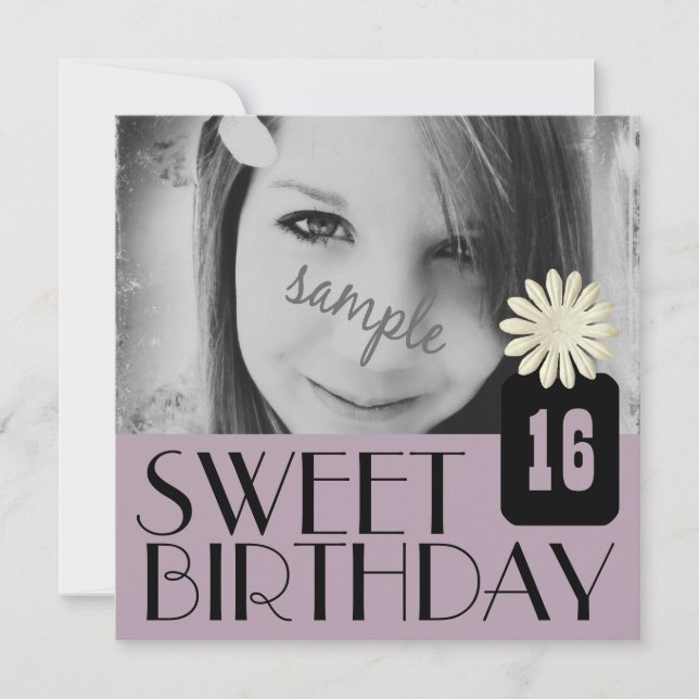 Convite Partido roxo do doce décimo sexto para meninas do (Frente)