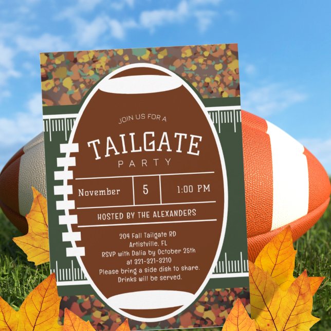 Convite Partido Russo Autumn Fall Futebol Tailgate (Criador carregado)