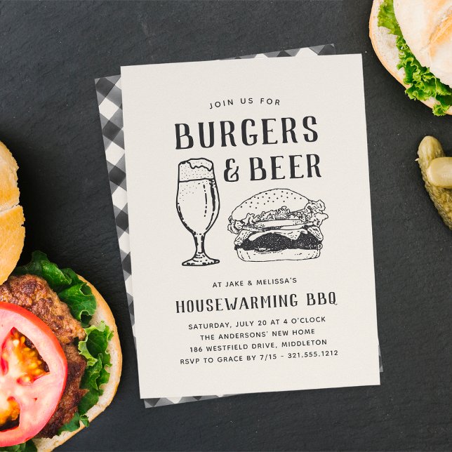 Convite Partido Rustic Burgers & Beer Housearming (Criador carregado)