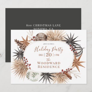 Convite Partido Rustic Earthy Dried Botanicals Holiday
