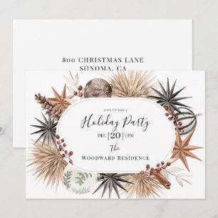 Convite Partido Rustic Earthy Dried Botanicals Holiday