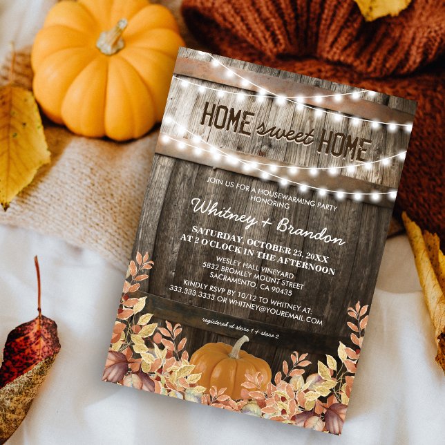 Convite Partido Rustic Fall Housearming (Criador carregado)