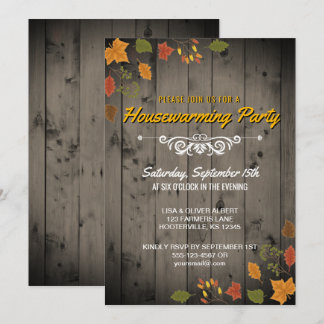Convite Partido Rustic Fall Housearming Autumn Deixa Madei