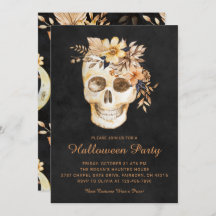 Partido Rustic Floral Skull Halloween