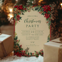 Partido Rustic Red Poinsettia Feriado