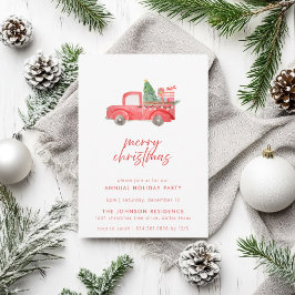 Convite Partido Rustic Vintage Red Truck Holiday