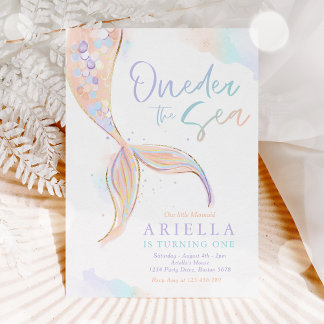 Convite Partido Sereia primeiro aniversario ONEder the Sea