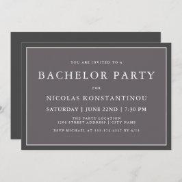 Convite Partido Simples Na moda Neutro de Cinza Escura