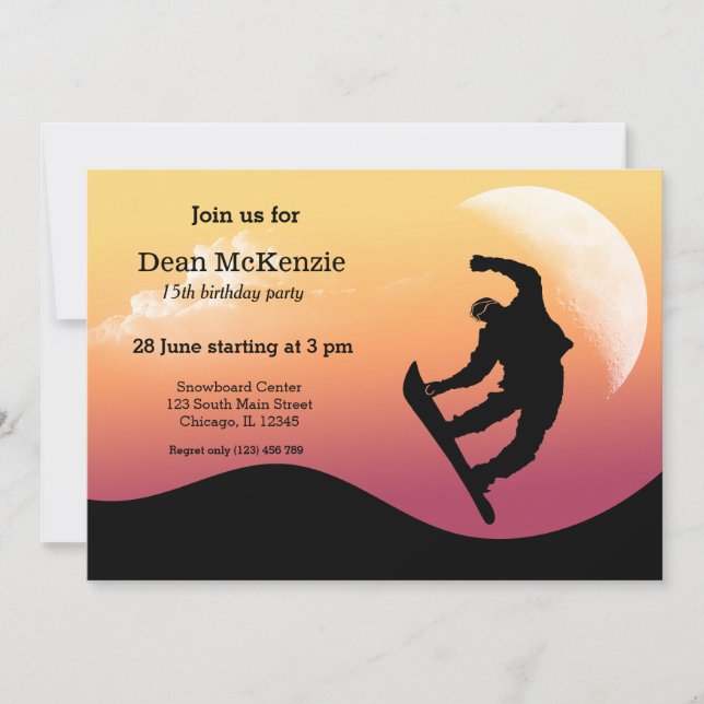 Convite Partido Snowboard (Frente)