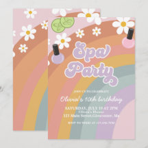 Partido Spa retro Rainbow Birthday