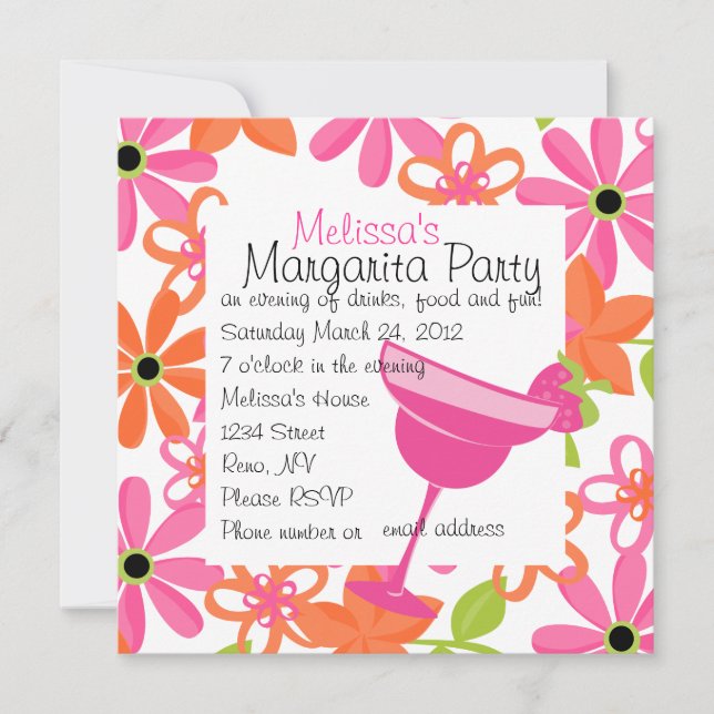 Convite Partido Strawberry Margarita (Frente)