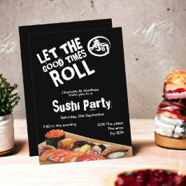 Convite Partido Sushi Deixe Os Bons Tempos Rolarem Japonês