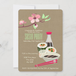 Convite Partido Sushi Fácil De Personalizar O Pensamento J
