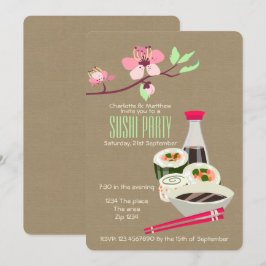 Convite Partido Sushi Fácil De Personalizar O Pensamento J