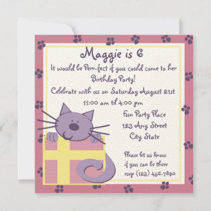 Convite Partido Tabby Toes Kitten