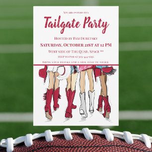 Convite Partido Tailgate Alabama Meninas Cowboy Boots Crim
