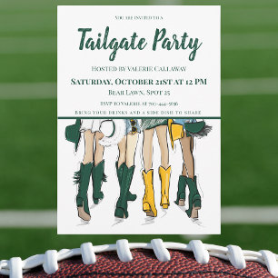 Convite Partido Tailgate Waco Damas Cowboy Boots Green Dou