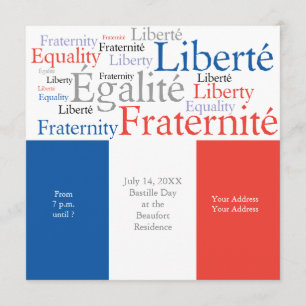 Convite Partido Tema Francês com Bandeira Francesa