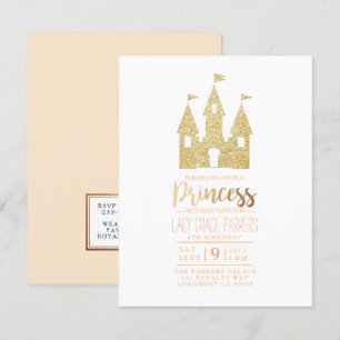Convite Partido temático feminino da princesa Aniversári