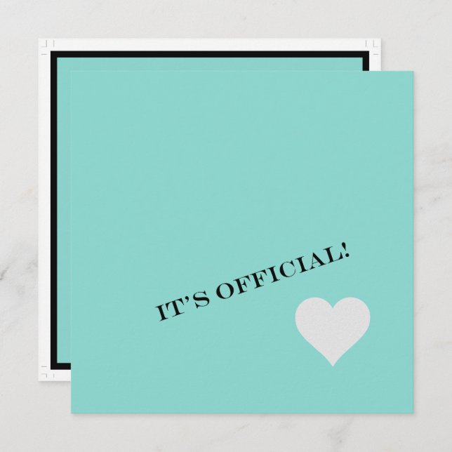 Convite Partido Tiara do Janto de Noivado Azul Teal (Frente/Verso)