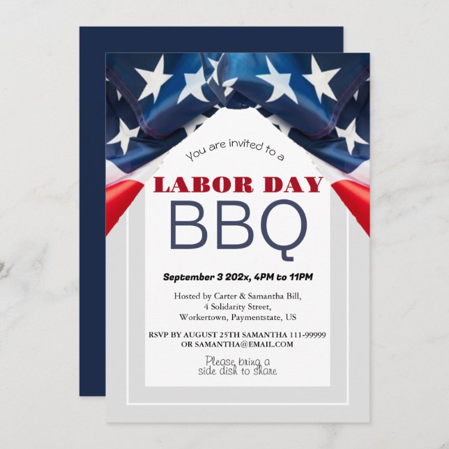 Convite Partido Trabalhista no Dia do CHURRASCO Trabalhist (Frente/Verso)