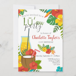 Convite Partido Tropical Flor Luau