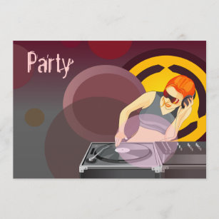 Convite Partido urbano da senhora DJ