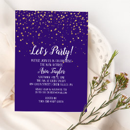 Convite Partido vamos Confetti Dourado no Partido Puro