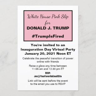 Convite Partido Virtual Anti-Trump de Pink Slip, Casa Bran