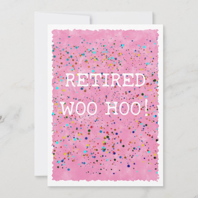 Convite Partido Woo Hoo Pink Watercolor Confetti (Frente)