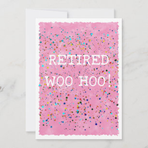 Convite Partido Woo Hoo Pink Watercolor Confetti