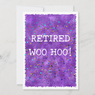 Convite Partido Woo Hoo Purple Watercolor Confetti