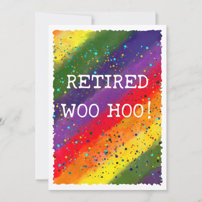 Convite Partido Woo Hoo Rainbow Watercolor Confetti (Frente)