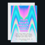 Convite Partido Y2K Iridescente Iridescente Neon Personali<br><div class="desc">Placas de Convite de festas universal iridescentes Y2K neon holográficas personalizadas,  com imagens de fundo brilhante de onda de abstrato e seu texto personalizado e nome da festa. Perfeito para convites de aniversário,  convites para duches de bebês,  quinceanera,  doces 16 convites de festas e qualquer festa colorida.</div>