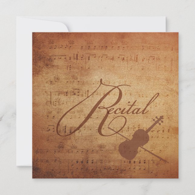 Convite Partitura da antiguidade do considerando do (Frente)