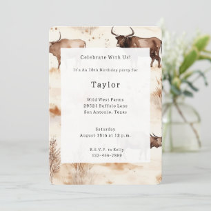 Convite Parto da Fazenda Ocidental do planalto de animais