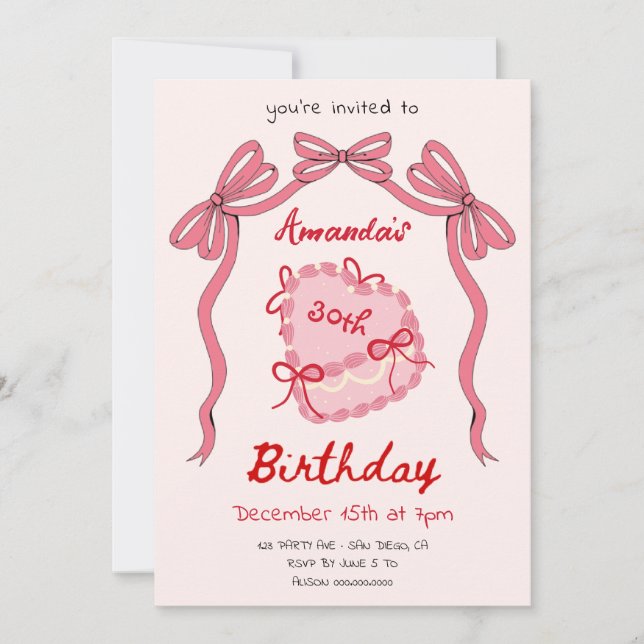 Convite Parto de Bolo de Reto do Coração (Frente)