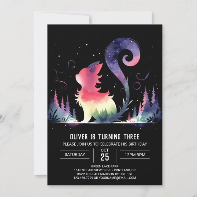 Convite Parto de Gato Personalizado (Frente)