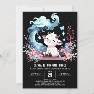 Convite Parto de Vaca Personalizada de Pastel